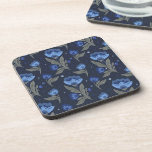 Dessous-de-verre Texture florale d'art populaire rustique