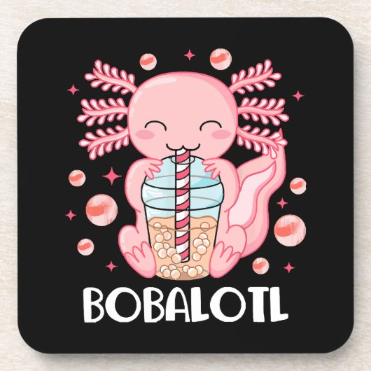 Dessous-de-verre Thé à bulles drôle d'axolotl (Devant)
