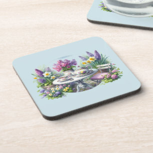 Dessous-de-verre Thé à la Fleur Vintage dans le Jardin