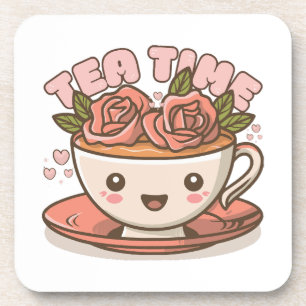 Dessous-de-verre Thé Temps Rose Thé Kawaii