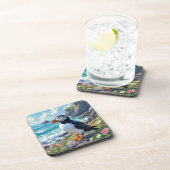 Dessous-de-verre Thème de Macareux mignon sur le rivage (Côté Droit)