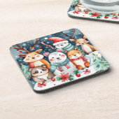 Dessous-de-verre Thème de Noël Animaux mignons (Côté gauche)