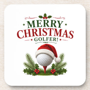 Dessous-de-verre Thème Golf Noël pour golfeur