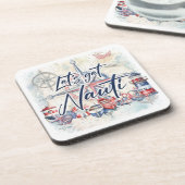 Dessous-de-verre Thème Nautique Bateau Côtier "Let's Get Nauti" (Côté gauche)