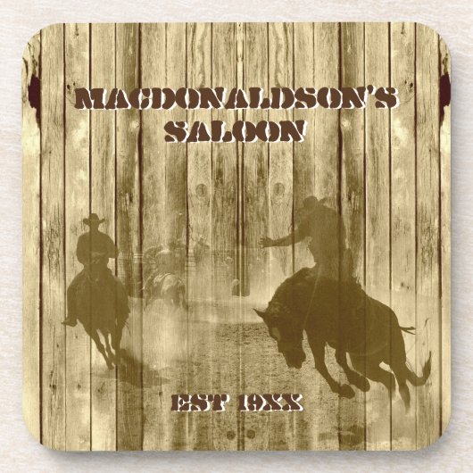 Dessous-de-verre Thème ranch country western cowboy (Devant)