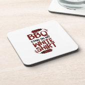 Dessous-de-verre Tige barbecue sur mon blanc Premium (Côté gauche)