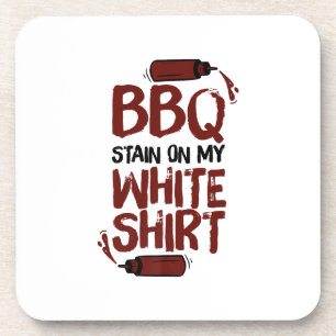 Dessous-de-verre Tige barbecue sur mon blanc Premium