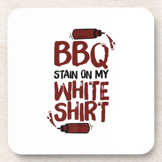 Dessous-de-verre Tige barbecue sur mon blanc Premium (Devant)