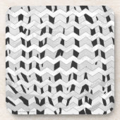 Dessous-de-verre Tigre Cheveron noir et blanc (Devant)