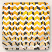 Dessous-de-verre Tigre Chevron noir et orange (Devant)
