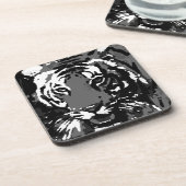 Dessous-de-verre Tigre noir blanc Pop Art (Côté gauche)