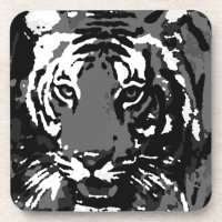 Tigre noir blanc Pop Art