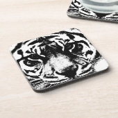 Dessous-de-verre Tigre noir et blanc (Côté gauche)