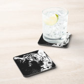 Dessous-de-verre Tigre noir et blanc Pop Art (Côté Droit)