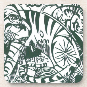 Dessous-de-verre Tigre par Franz Marc, Art Expressionniste Vintage
