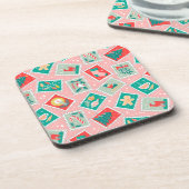 Dessous-de-verre Timbres postés de Noël rétro (Côté gauche)