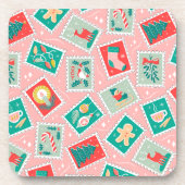 Dessous-de-verre Timbres postés de Noël rétro (Devant)