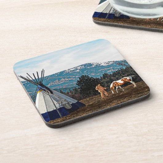 Dessous-de-verre Tipi - Camp d'hiver (Côté gauche)