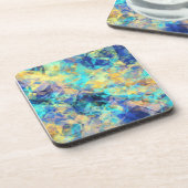 Dessous-de-verre Tissu bleu et jaune (Côté gauche)