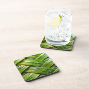 Dessous-de-verre Tissu de bambou vert frais