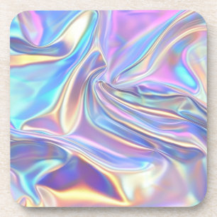 Dessous-de-verre Tissu métallisé iridescent sarcelle or violet