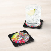 DESSOUS-DE-VERRE TITANIE SUR LA FLEUR ROUGE (Côté Droit)