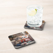 Dessous-de-verre Tom & Luna’s Adventures™ – “Paws, Sip & Relax” Coa (Côté Droit)