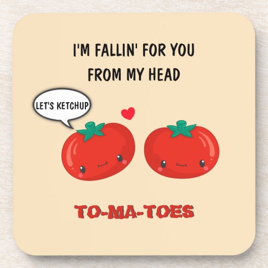 Dessous-de-verre Tomates en amour Cute Romantique Saint Valentin (Devant)