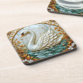 Dessous-de-verre Tons bijou de cygne vitrail (Côté gauche)