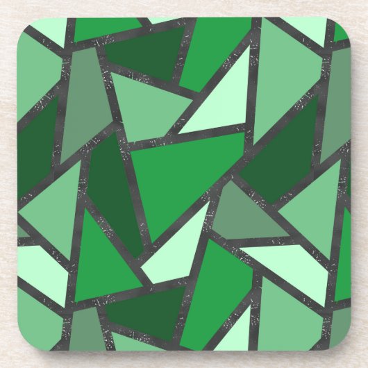 Dessous-de-verre Tons de motif en vitrail vert (Devant)