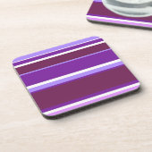 Dessous-de-verre Tons de rayures violettes (Côté gauche)