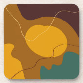 Dessous-de-verre Tons Terre formes organiques abstrait arrière - pl (Devant)