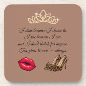 Dessous-de-verre Too Glam To Care – Chic Quote (Devant)