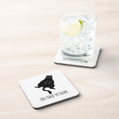 Dessous-de-verre Too Tired to Think - Funny Exhausted Black Cat (Côté Droit)