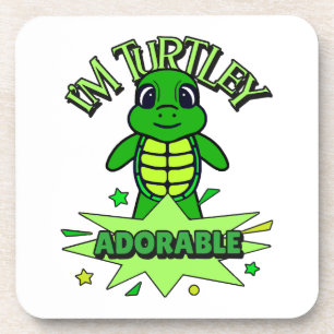 Dessous-de-verre Tortue Mignonne Citation Drôle Totalement Adorable