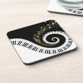 Dessous-de-verre Touches de piano et notes d'or Stickers (Côté gauche)