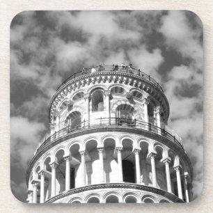 Dessous-de-verre Tour blanche noire de Pise Italie