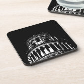 Dessous-de-verre Tour blanche noire de Pise Italie (Côté gauche)