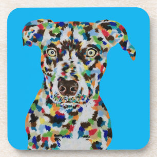 DESSOUS-DE-VERRE TOUR DE CHIEN AUX YEUX FOUS