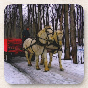 Dessous-de-verre Tour de Sleigh dans la collection de neige