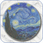 DESSOUS DE VERRE TOUR en grès - "Nuit étoilée" -va<br><div class="desc">Une image de "Starry Night" (1898) de Vincent van Gogh est présentée sur ce Dessous de verre rond de grès. ► L'image ne peut pas être supprimée ou remplacée. ► Customisez/personnalisez en ajoutant du texte personnalisé dans votre choix de police (style, couleur, taille), ou une image ou un logo supplémentaire....</div>