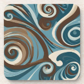 Dessous-de-verre Tourbillon bleu et marron (Devant)