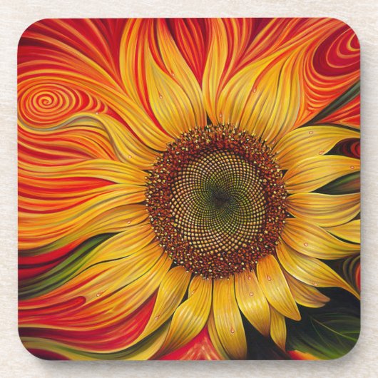 Dessous-de-verre Tournesol abstrait (Devant)
