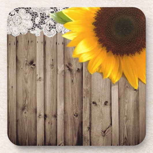 Dessous-de-verre tournesol rustique de pays occidental de dentelle (Devant)