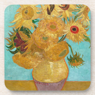 Dessous-de-verre Tournesols, peinture de nature morte post-impressi