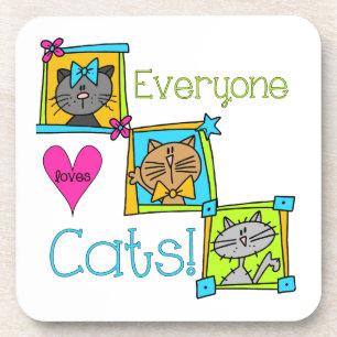 Dessous-de-verre Tout le monde aime les chats