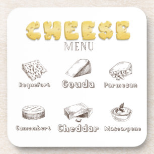 Dessous-de-verre Tout sur le menu Types de fromage
