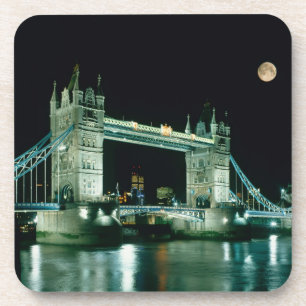 Dessous-de-verre Tower Bridge la nuit, Londres, Angleterre