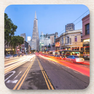 Dessous-de-verre Trafic de flou de mouvement de la plage de San Fra