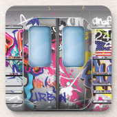 Dessous-de-verre Train de métro graffiti (Devant)